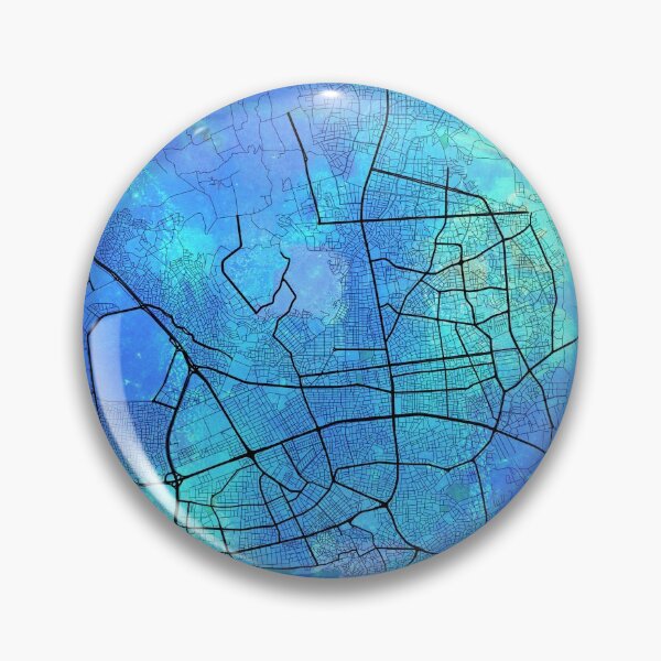 Item preview, Antalya Street Map Art Watercolor Marine Blue designed and sold by IvonDesign.