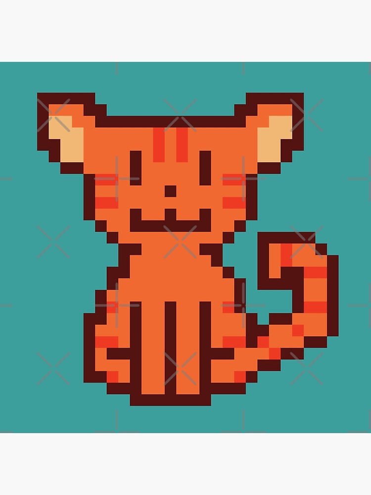 Orange Pixel Tabby Cat Poster For Sale By Subtlesplit Redbubble 8214