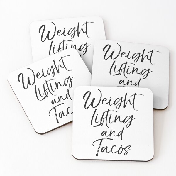 Item preview, Weight Lifting and Tacos Funny Workout Quote designed and sold by TNDesignStudio.
