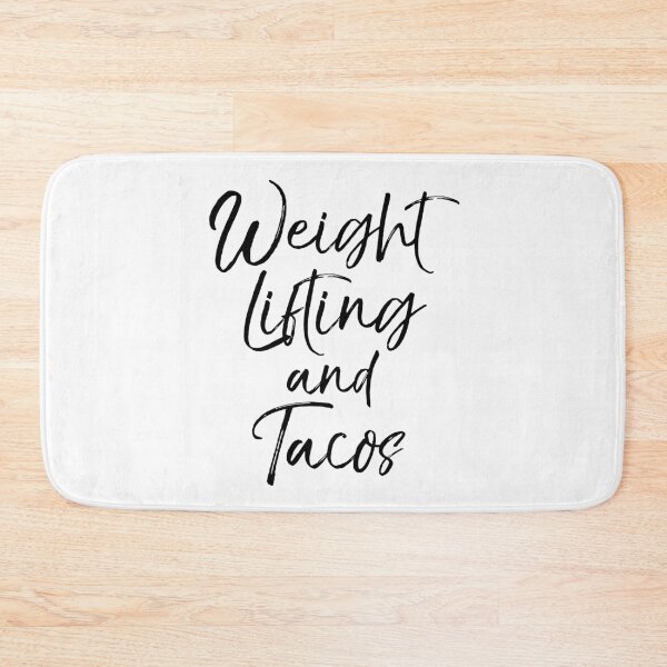 Item preview, Weight Lifting and Tacos Funny Workout Quote designed and sold by TNDesignStudio.