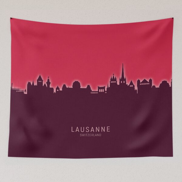 Item preview, Lausanne Switzerland Skyline designed and sold by ArtPrints.