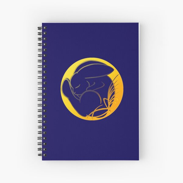 Conejito usagi en la luna - Diseño japonés tradicional de telas y kimono Cuaderno de espiral