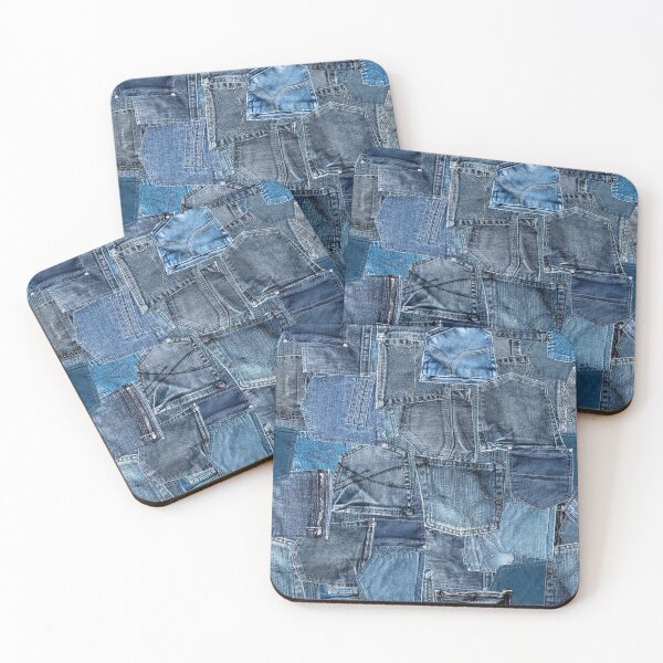 Item preview, Photograph of Blue Denim Jeans Pocket Patchwork ONLY - Not Real designed and sold by sosweet.