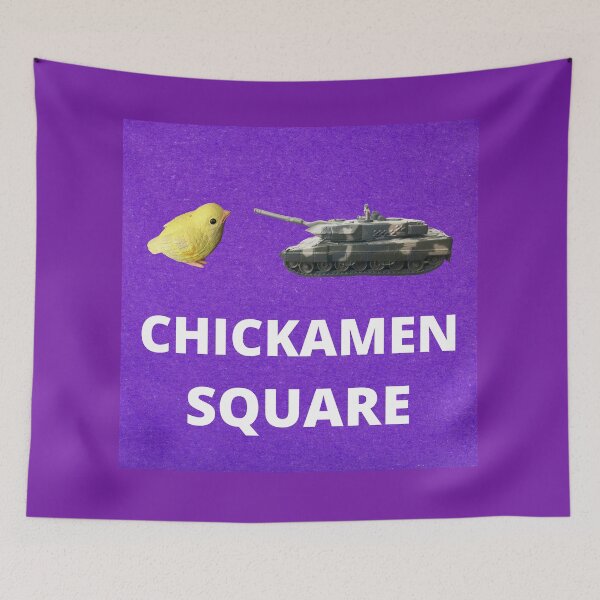 Item preview, Chickamen Square. Quirky design designed and sold by Bagsyrose.