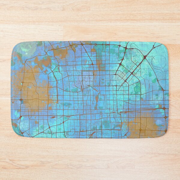 Item preview, Beijing Street Map Art Watercolor Blue Shades  designed and sold by IvonDesign.