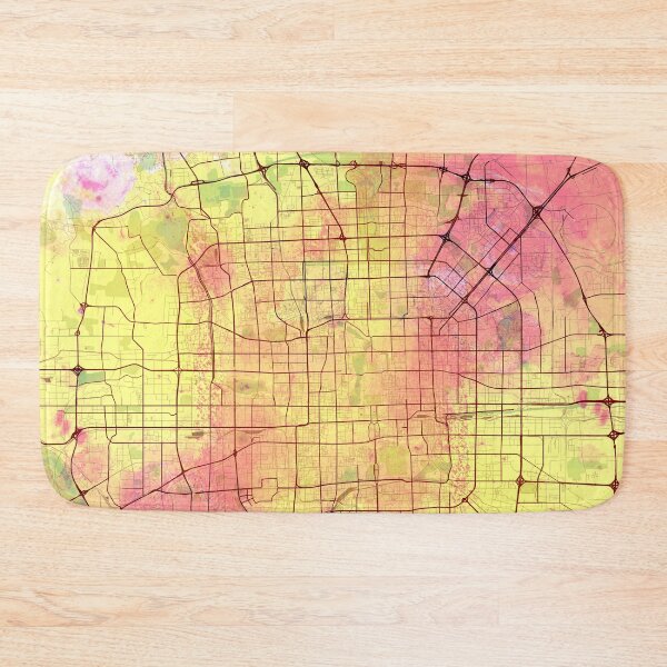 Item preview, Beijing Street Map Art Watercolor Flower Colors designed and sold by IvonDesign.