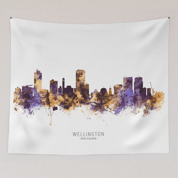 Item preview, Wellington New Zealand Skyline designed and sold by ArtPrints.