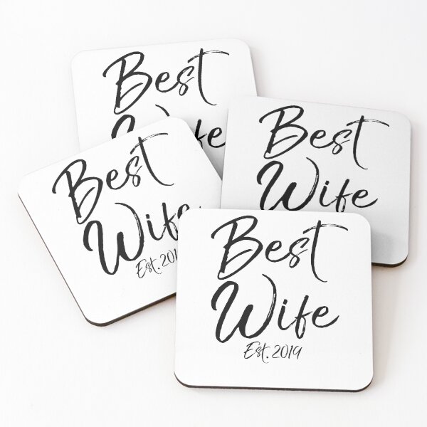 Artikelvorschau, Best Wife Est. 2019 Matching Bride & Groom Gifts entworfen und verkauft von TNDesignStudio.