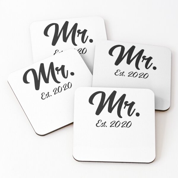 Artikelvorschau, Bold Mr. Est. 2020 Matching Bride & Groom Gifts entworfen und verkauft von TNDesignStudio.