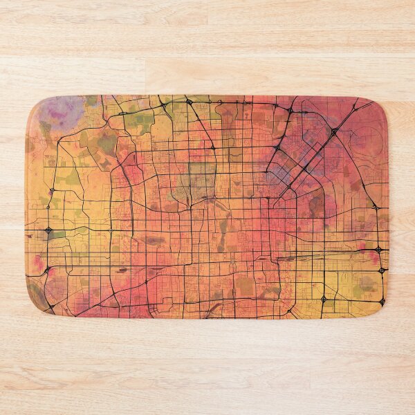 Item preview, Beijing Street Map Art Watercolor Lava Eruption designed and sold by IvonDesign.