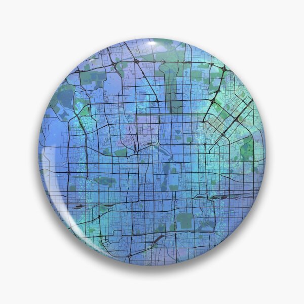 Item preview, Beijing Street Map Art Watercolor Blue Lagoon designed and sold by IvonDesign.