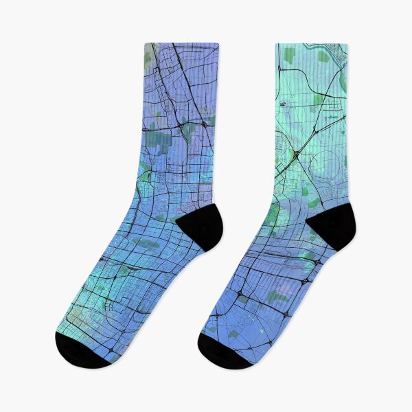 Item preview, Beijing Street Map Art Watercolor Blue Lagoon designed and sold by IvonDesign.