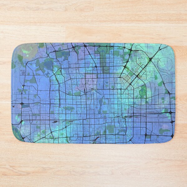 Item preview, Beijing Street Map Art Watercolor Blue Lagoon designed and sold by IvonDesign.