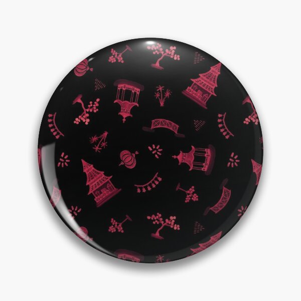 Item preview, Red Watercolour Chinoiserie on Black designed and sold by The Wellington Boot.