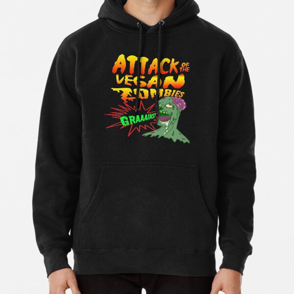 Attack of the Vegan Zombies Vegetarian Halloween Vegan Shirt Vegan Gift Halloween Costume Halloween Shirt Vegan T Shirt Vegetarian Gift Vegan Clothing Vegan Halloween Vegan Zombie Pullover Hoodie