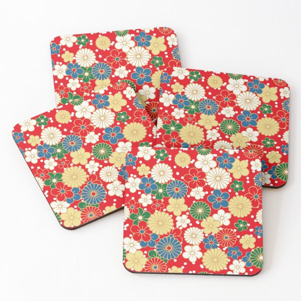 Item preview, Retro floral cherry blossoms Red and Bright designed and sold by koovoxdogs.