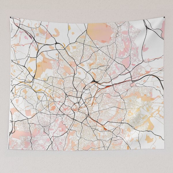 Item preview, Birmingham Street Map Art Watercolor Color designed and sold by IvonDesign.