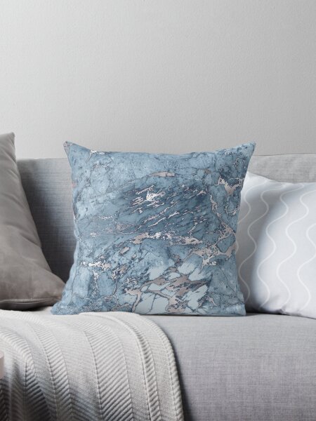 Blue Marble Pillows Cushions for Sale Redbubble