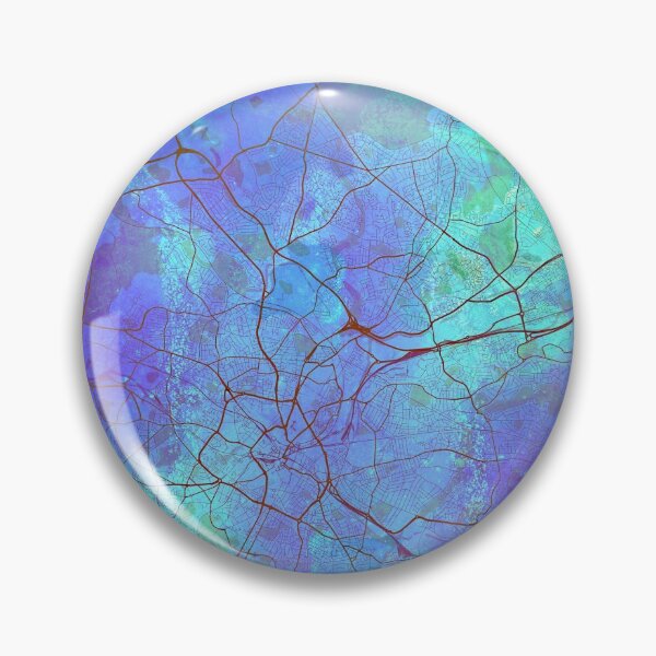 Item preview, Birmingham Street Map Art Watercolor Marine Blue designed and sold by IvonDesign.