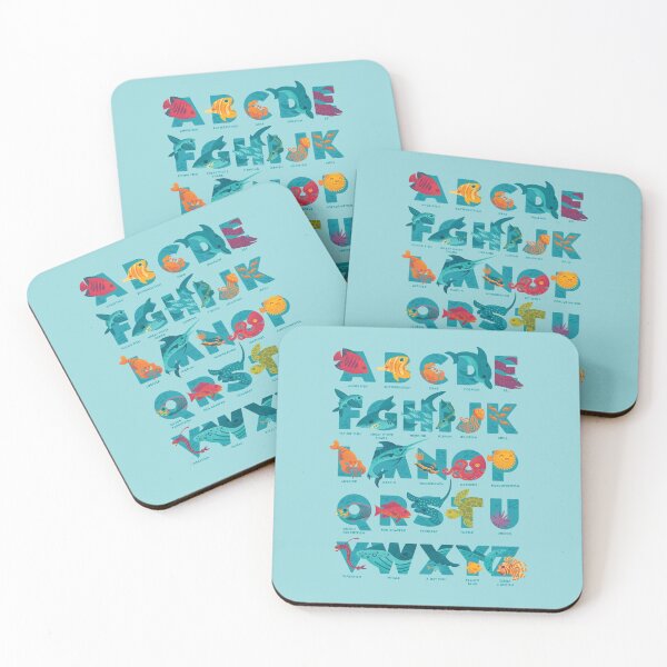 Item preview, Aqualphabet : Cyan (labelled) designed and sold by Wayne Minnis.