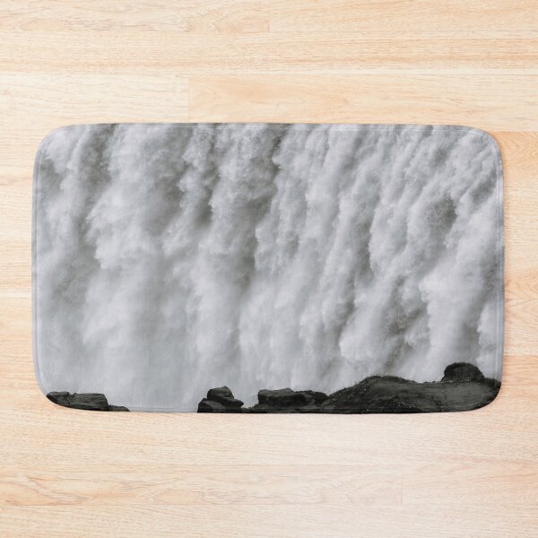 Item preview, Roaring Dettifoss Waterfall in Iceland - Black and White Landscape Photography designed and sold by regnumsaturni.