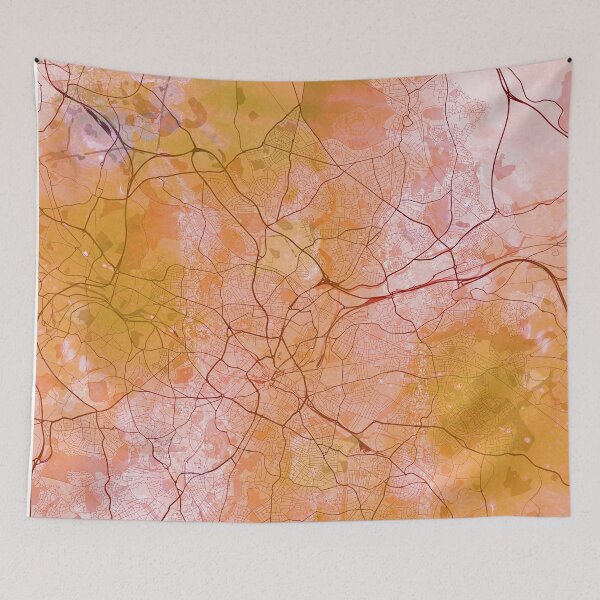 Item preview, Birmingham Street Map Art Watercolor Еearth Colors designed and sold by IvonDesign.