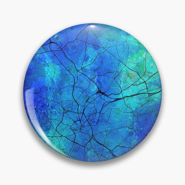 Item preview, Birmingham Street Map Art Watercolor Blue Lagoon designed and sold by IvonDesign.