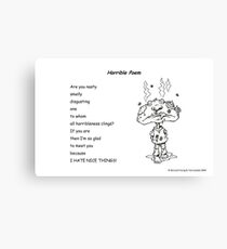 Horrible Poem Canvas Print