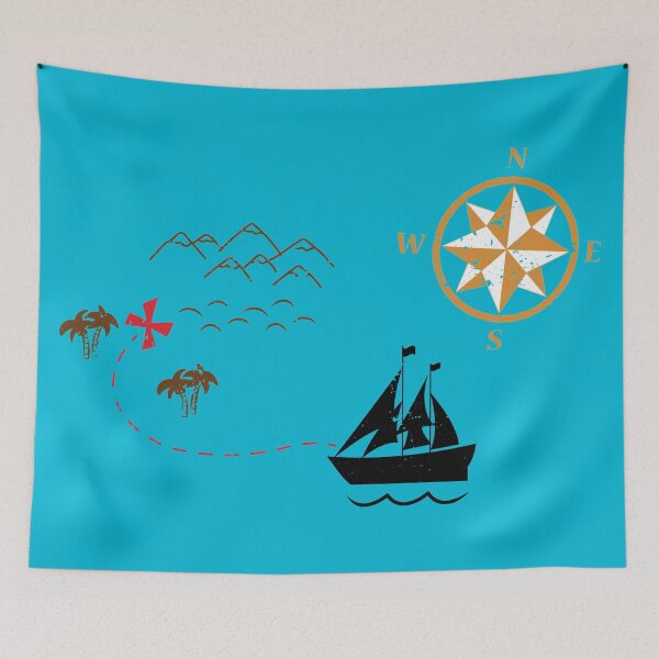 Item preview, Vintage Treasure Map with Distressed Texture designed and sold by Blok45.