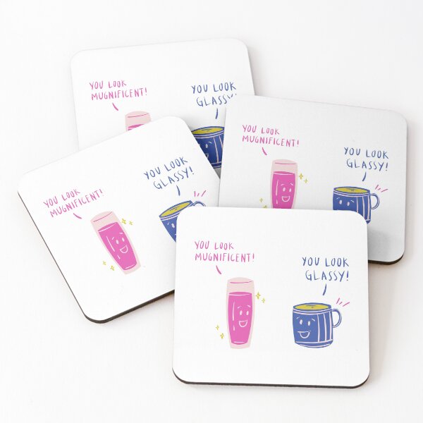 Item preview, You Look Mugnificent! You Look Glassy!  - Witty Valentines Love Puns designed and sold by ItsNikkiArts.
