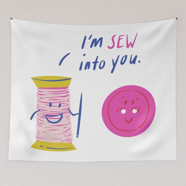 Item preview, I'm Sew Into You - Witty Valentines Love Puns designed and sold by ItsNikkiArts.