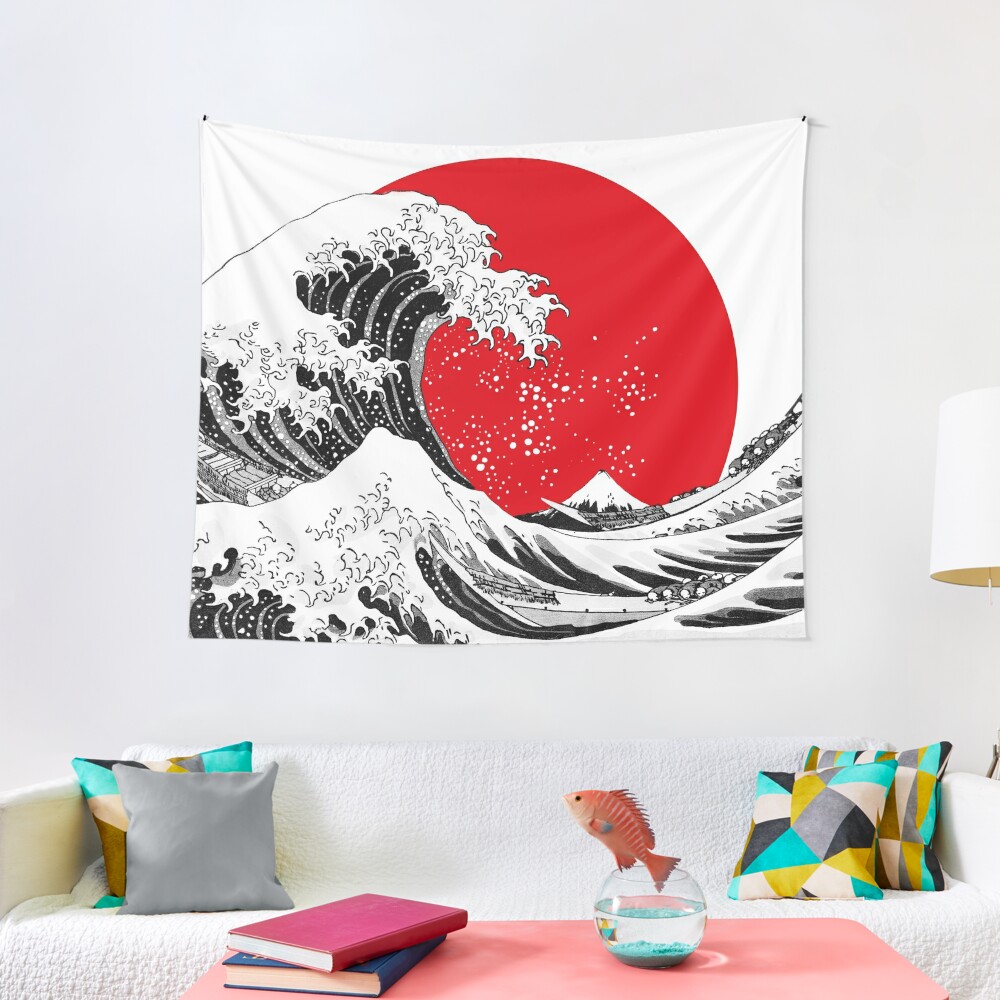 Great Wave Embroidery Patch Square Japanese Style Great Wave