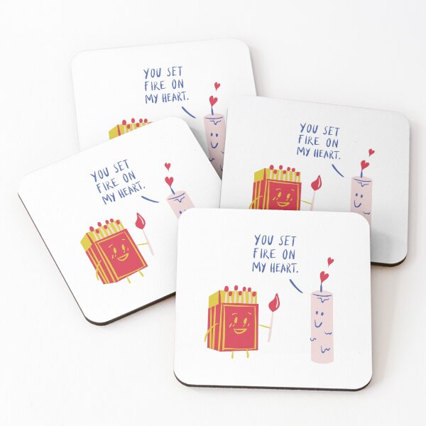 Item preview, You Set Fire On My Heart - Witty Valentines Love Puns designed and sold by ItsNikkiArts.