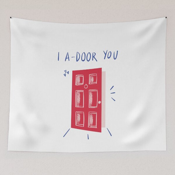 Item preview, I A-Door You - Witty Valentines Love Puns designed and sold by ItsNikkiArts.