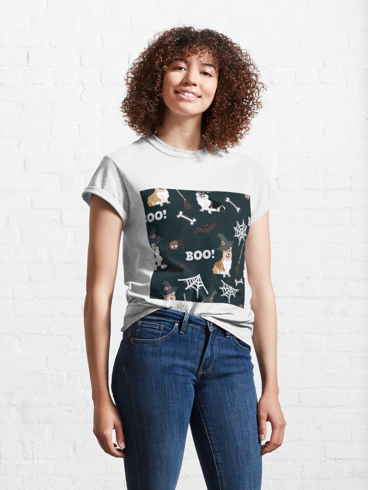 Alternate view of Corgis Celebrate Halloween - BOOOOO Classic T-Shirt