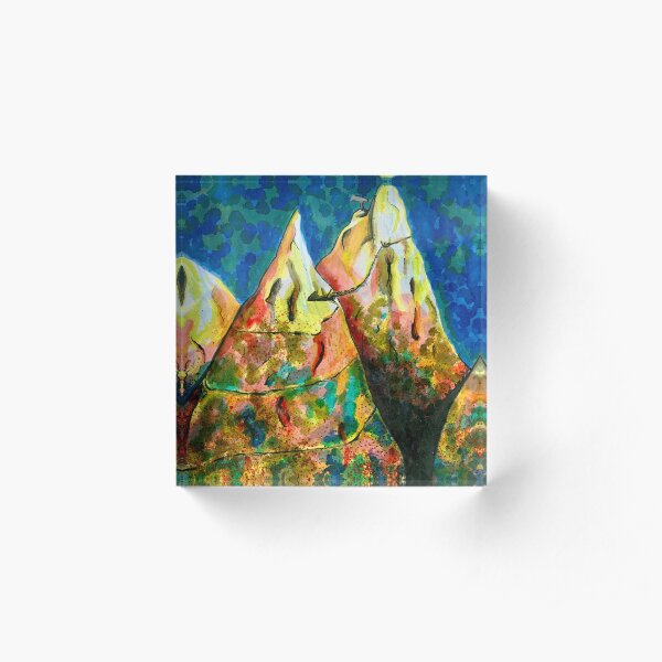 Sketchy Mountain Acrylic Block