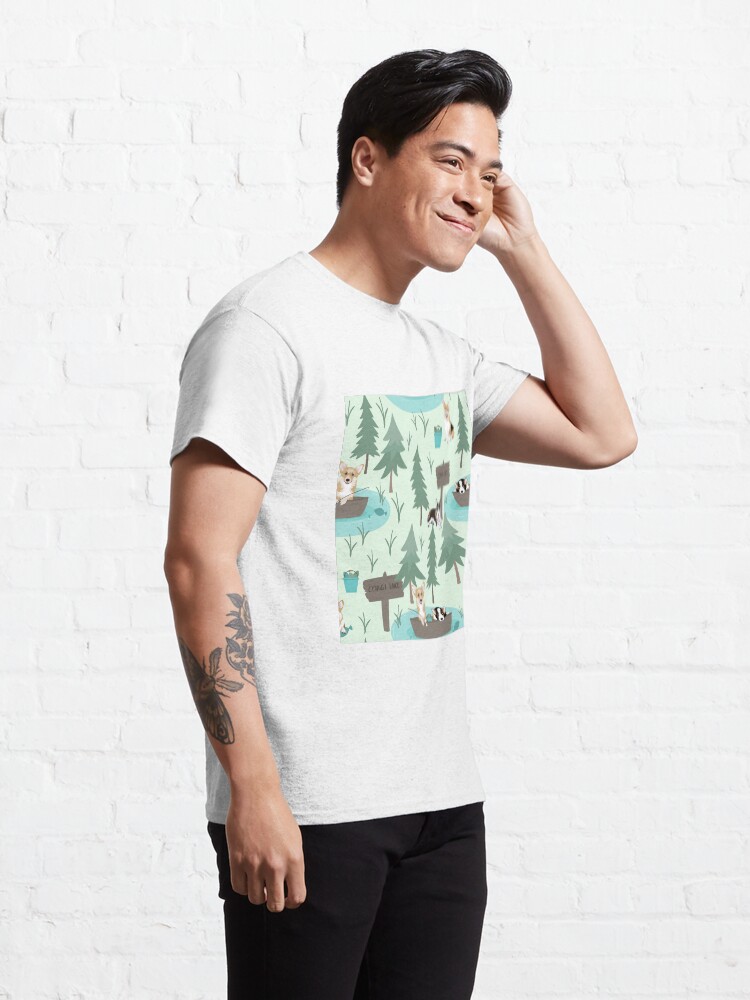 Alternate view of Corgis are fishing in the forest lake Classic T-Shirt