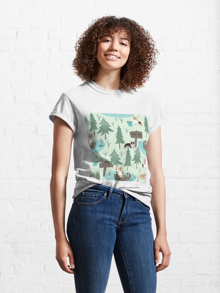 Alternate view of Corgis are fishing in the forest lake Classic T-Shirt