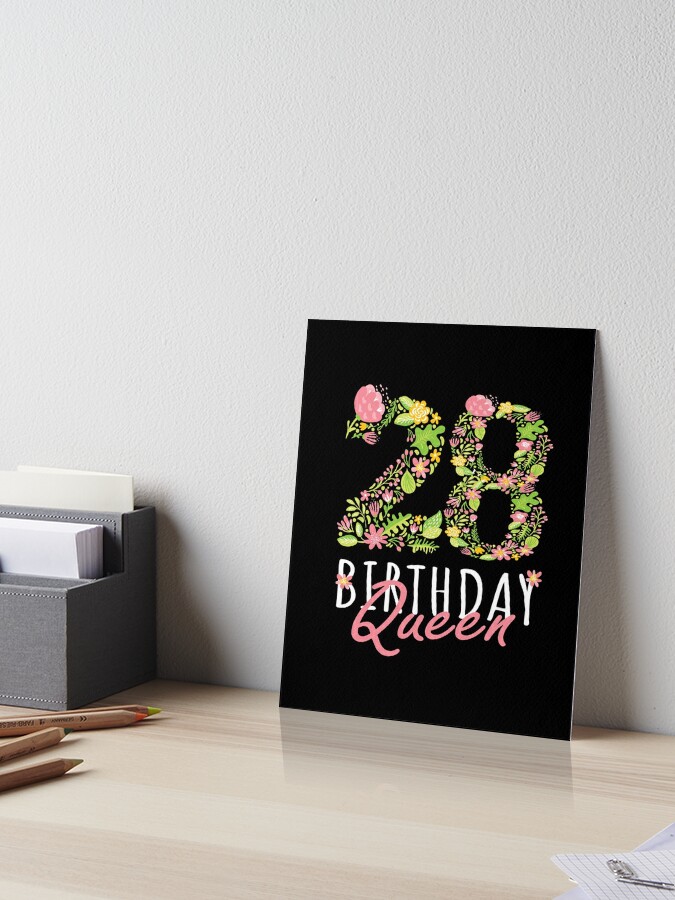 24th Birthday Queen 24 Years Old Woman Floral Bday Theme product Greeting  Card by Art Grabitees