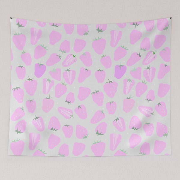 Item preview, Sweet and cute strawberries in pattern designed and sold by Emi Yañez.