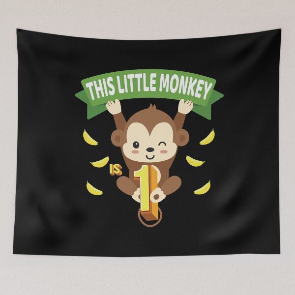 Item preview, This Little Monkey Is 1 Years Old Kid 1st Birthday Monkeys product designed and sold by Grabitees.
