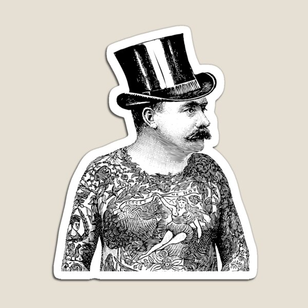 Aperçu de l'œuvre Homme victorien tatoué | Tatouages victoriens | Tatouages Vintage | Art du tatouage |  créée et vendue par EclecticAtHeart.