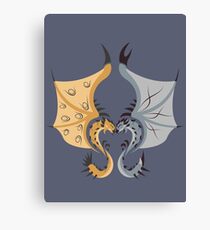 Heaven and Earth - Silver Rathalos x Gold Rathian Canvas Print