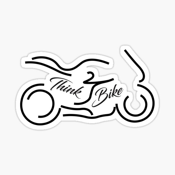 Think Bike design image and slogan Sticker