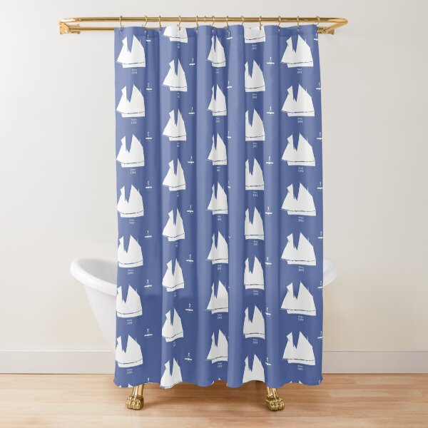The Manx Nickey on blue 1 Shower Curtain