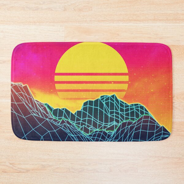 Item preview, Neon glowing sun grid mountain retro 80s design designed and sold by AnnArtshock.