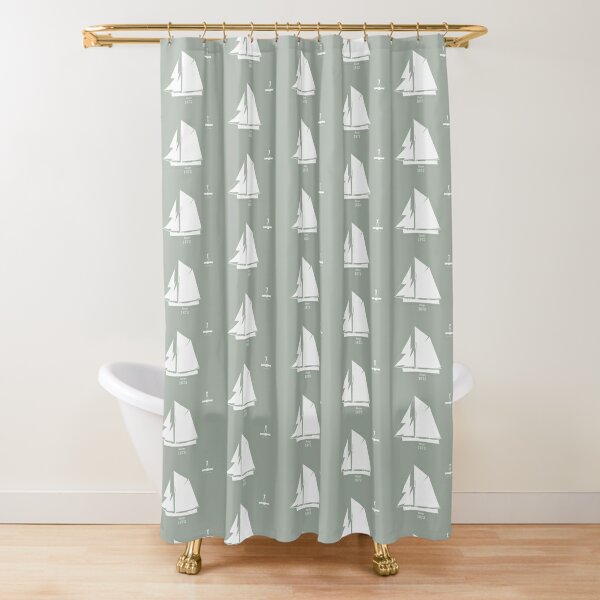 The Sailing Barge on green Shower Curtain