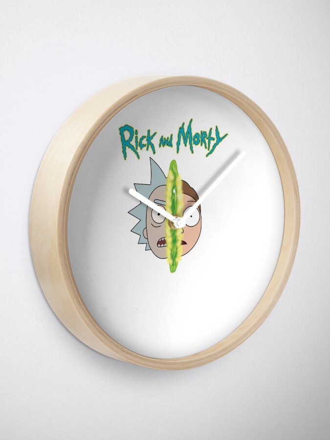 Alternate view of Rick and Morty face off Clock