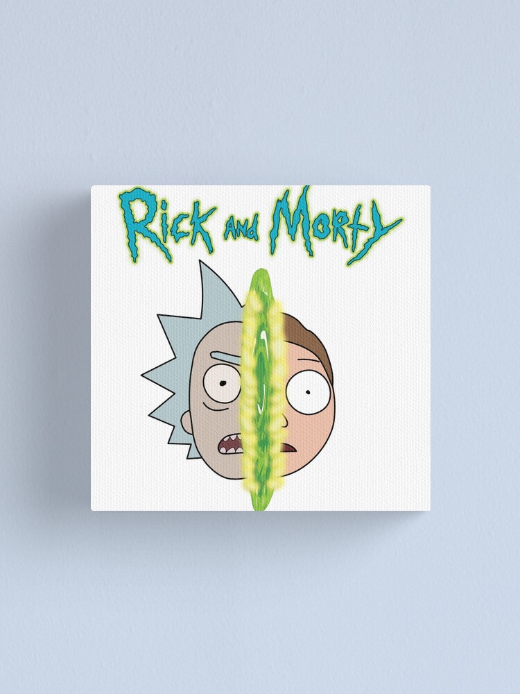 Alternate view of Rick and Morty face off Canvas Print