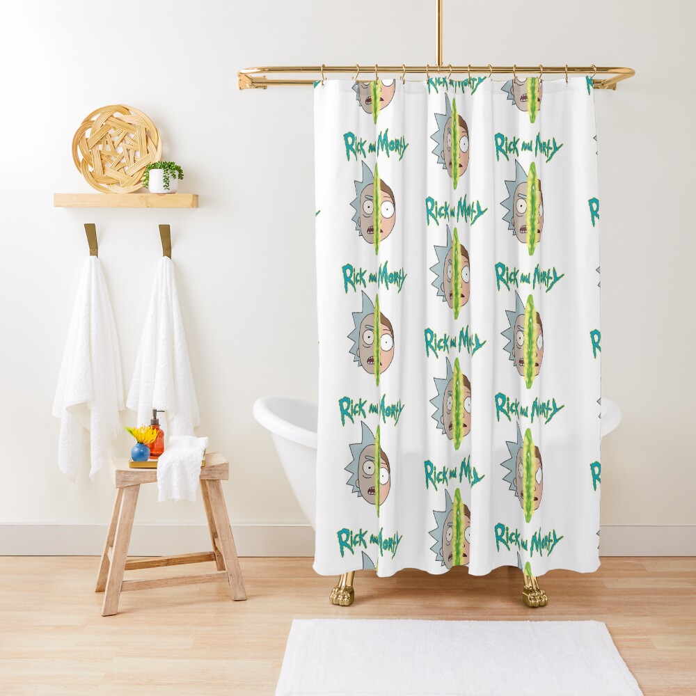Rick and Morty face off Shower Curtain